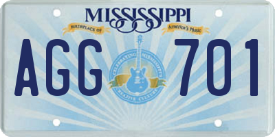 MS license plate AGG701