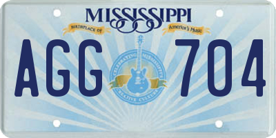 MS license plate AGG704