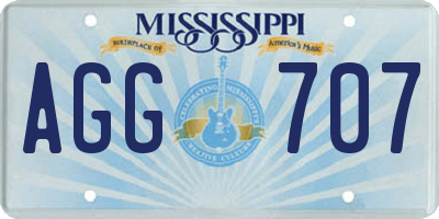 MS license plate AGG707