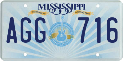 MS license plate AGG716