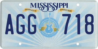 MS license plate AGG718