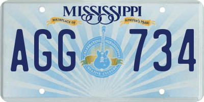 MS license plate AGG734
