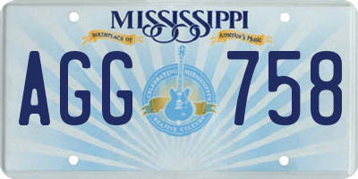 MS license plate AGG758