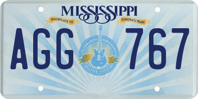 MS license plate AGG767