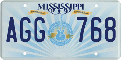 MS license plate AGG768