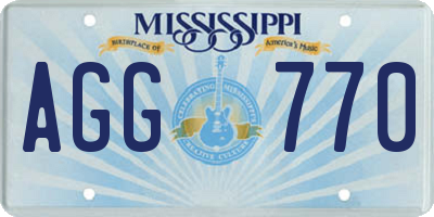 MS license plate AGG770