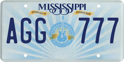 MS license plate AGG777