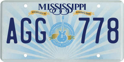MS license plate AGG778