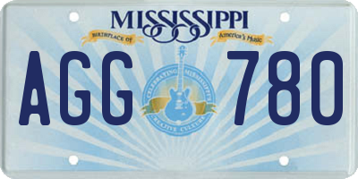 MS license plate AGG780