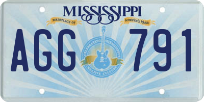 MS license plate AGG791