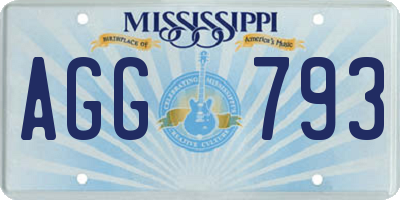 MS license plate AGG793