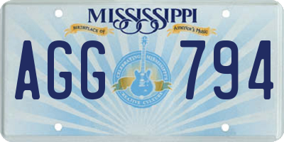 MS license plate AGG794