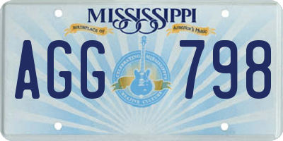 MS license plate AGG798