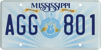 MS license plate AGG801