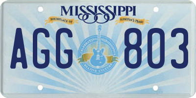 MS license plate AGG803