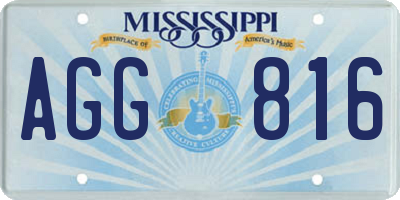 MS license plate AGG816