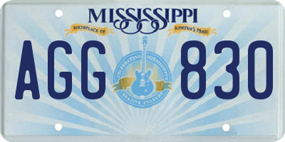 MS license plate AGG830