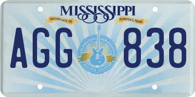 MS license plate AGG838