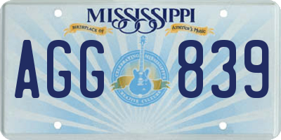 MS license plate AGG839