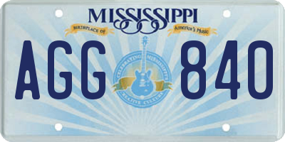 MS license plate AGG840