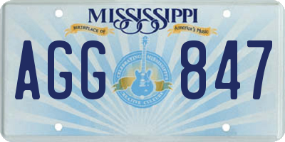 MS license plate AGG847
