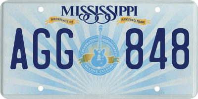 MS license plate AGG848