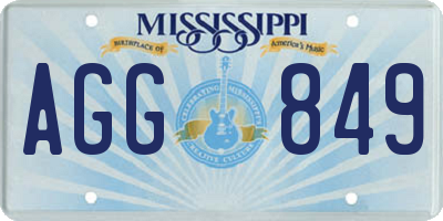 MS license plate AGG849