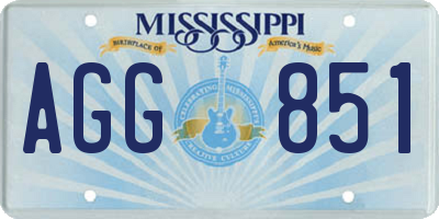 MS license plate AGG851
