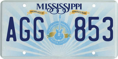 MS license plate AGG853