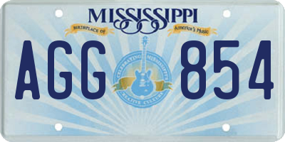 MS license plate AGG854