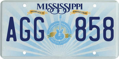 MS license plate AGG858