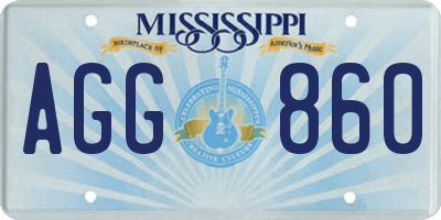 MS license plate AGG860