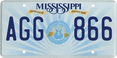 MS license plate AGG866
