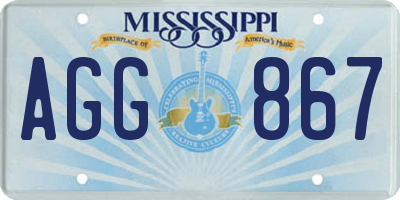 MS license plate AGG867