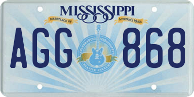 MS license plate AGG868