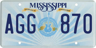 MS license plate AGG870