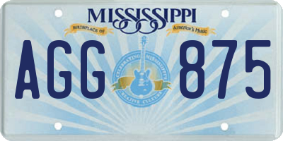 MS license plate AGG875