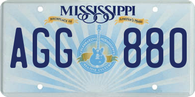 MS license plate AGG880