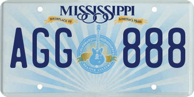 MS license plate AGG888