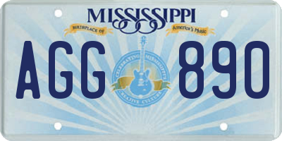 MS license plate AGG890