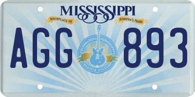 MS license plate AGG893