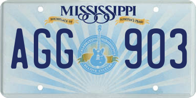 MS license plate AGG903