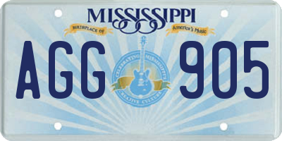 MS license plate AGG905