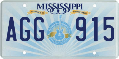 MS license plate AGG915