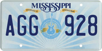 MS license plate AGG928