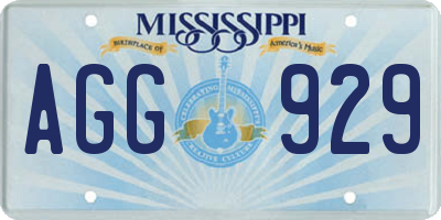 MS license plate AGG929