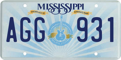 MS license plate AGG931
