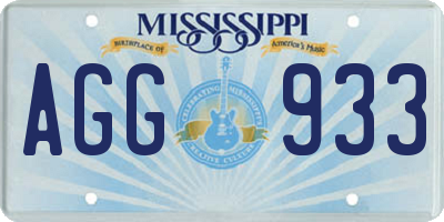 MS license plate AGG933