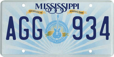 MS license plate AGG934