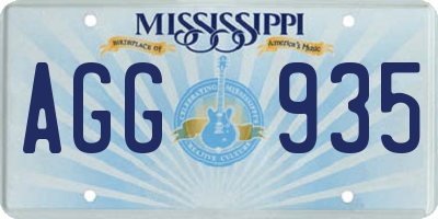 MS license plate AGG935